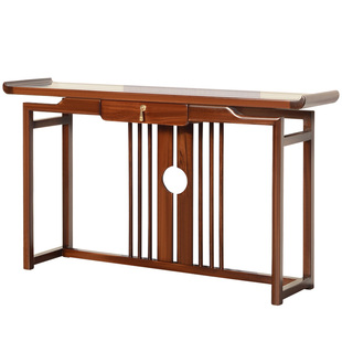 新中式玄关桌实木供桌进门客厅入户靠墙玄关台榆木条案轻奢玄关柜