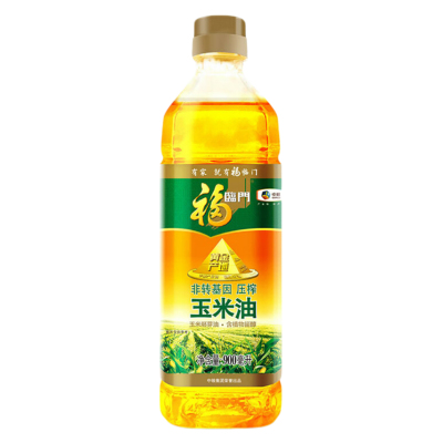 福临门玉米油900ml非转基因压榨黄金产地炒菜家用食用油烘焙小瓶
