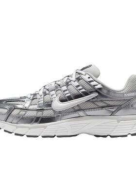 NIKE耐克女鞋春秋新款P-6000银灰复古老爹鞋网面跑步鞋IO3496-001
