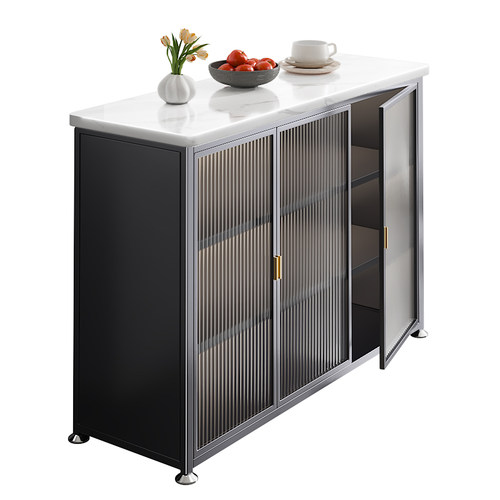 佳帮手岩板厨房置物架落地多层靠墙一体多功能餐边收纳柜储物橱柜