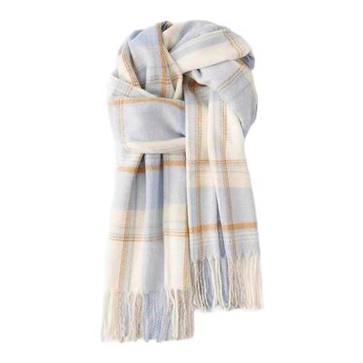 大航海家韩系氛围感格子围巾女秋冬季小清新学生保暖百搭情侣围脖