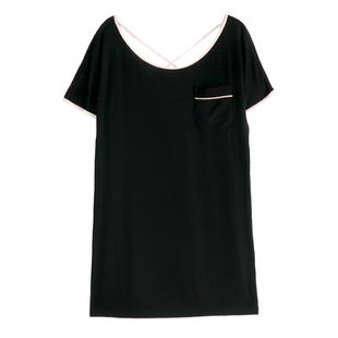 性感睡裙女夏季莫代尔带胸垫露背短袖宽松睡衣薄款大码休闲家居服