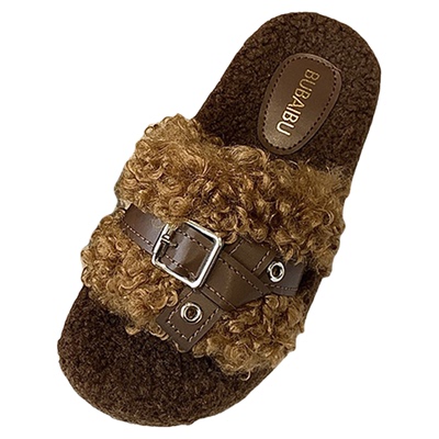 时尚8826-3皮革边扣百搭外穿软底女拖鞋