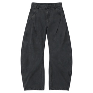 INKNOTS美式复古A字双褶弯刀工装裤男女cleanfit老钱风直筒阔腿裤