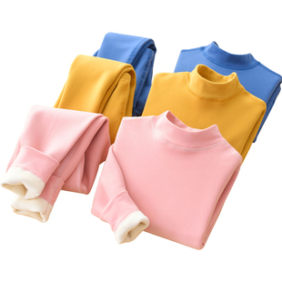 儿童保暖衣加绒加厚保暖内衣套装冬季男童女童秋衣秋裤大童棉毛衫