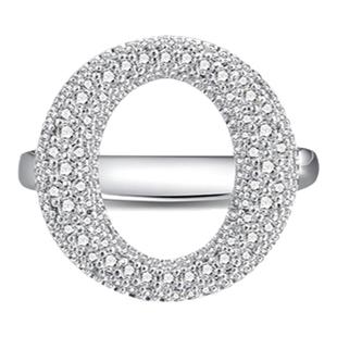 ASCENDER Fall Signature Ring简洁精致镂空圆环闪钻开口戒指原创