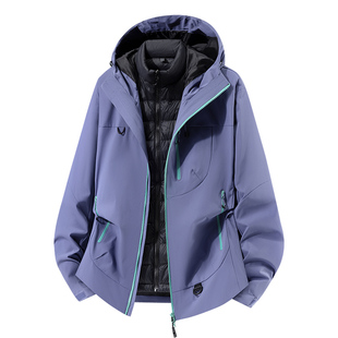 Wassup Wolf秘境紫羽绒三合一冲锋衣男女秋冬2025新款外套滑雪服