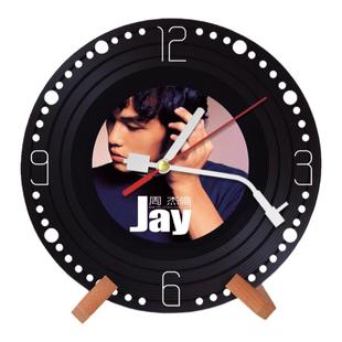 可定制图案周杰伦jay黑胶唱片创意艺术个性挂钟表生日礼物反方向