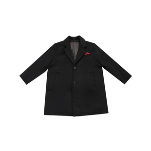 Q宝家童装1月新款 男童大衣儿童冬装夹羽绒马甲韩版时尚毛呢外套