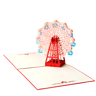 生日贺卡立体3d送男朋友diy手工写字ins风摩天轮纸雕情人节定制创意闺蜜高档毕业卡祝福高级感礼物小卡片
