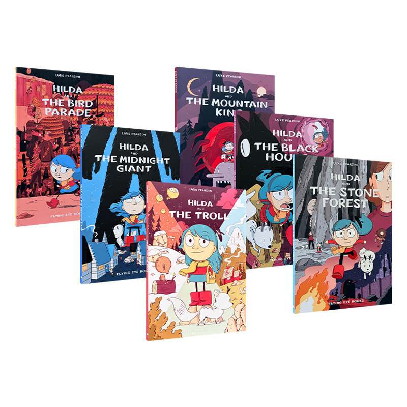 【原版正品】Hilda希尔达漫画系列6册儿童探险漫画故事Netflix动画原著7-12岁英文原版桥梁图画小说绘本蓝发女孩进城记