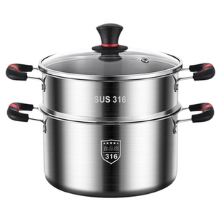 316不锈钢汤锅家用双层蒸锅煲汤不粘奶瓶消毒锅煤气灶电磁炉煮锅