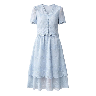 伊华欧秀【新品】气质时尚套装女2026巨好看高颜值上衣半裙两件套