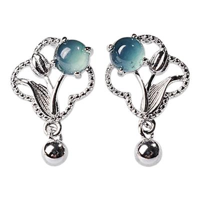 宫里上新正品天然冰种翡翠耳钉