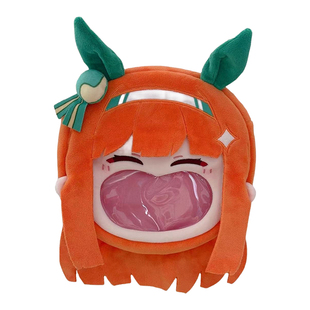 赛马娘无声铃鹿大嘴痛包动漫周边毛绒玩具谷子玩偶收纳双肩包礼物