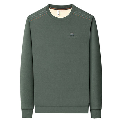 罗蒙秋冬加绒保暖圆领男士卫衣