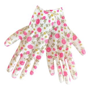 薄款劳保手套女士带胶耐磨防滑工作尼龙花色PU涂掌透气防静电农用