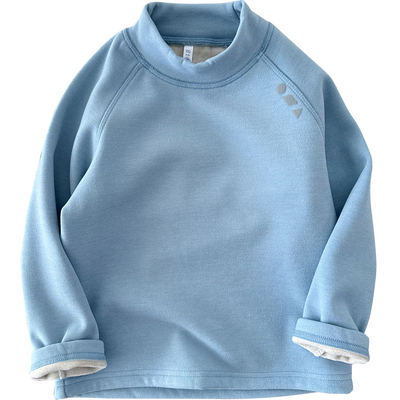 男童半高领加绒加厚打底衫保暖