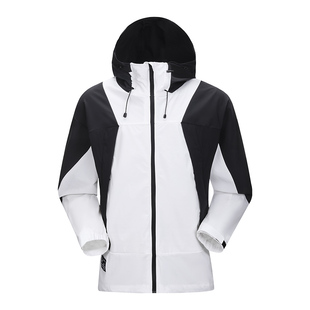 熊猫骆驼时尚撞色休闲外套男女款2026年春秋新款连帽宽松百搭风衣