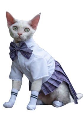 GINGERAIN抗皱猫咪JK制服无毛猫