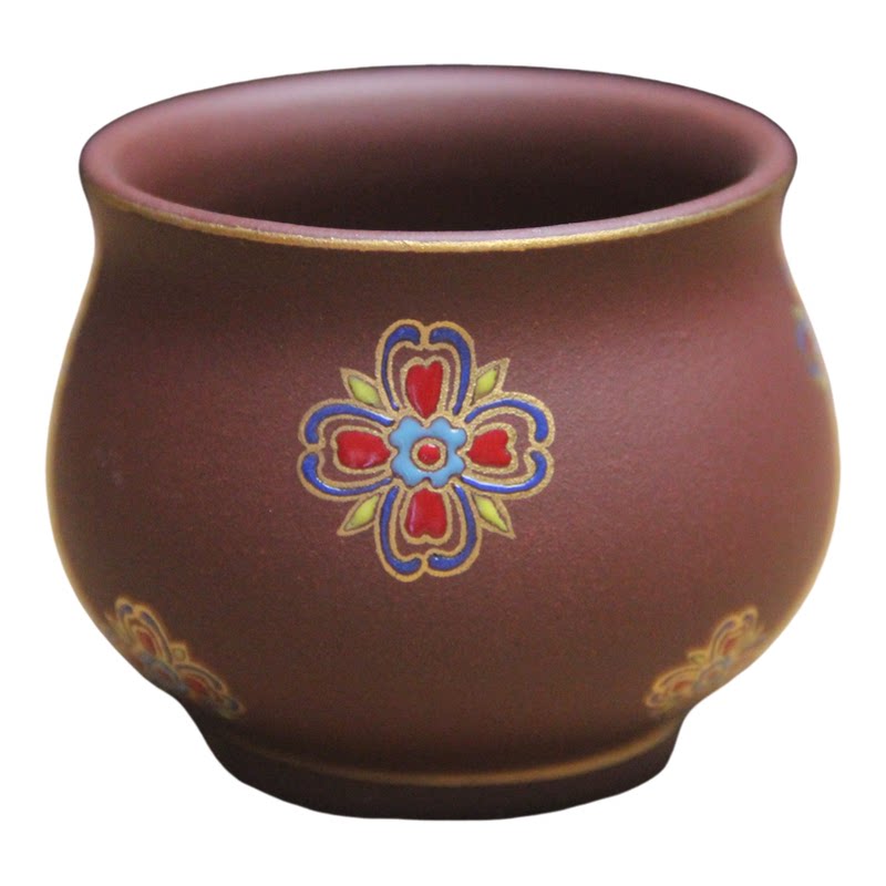 宜兴紫砂珐琅彩主人品茗杯