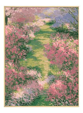 莫奈风diy数字油画丙烯装饰画