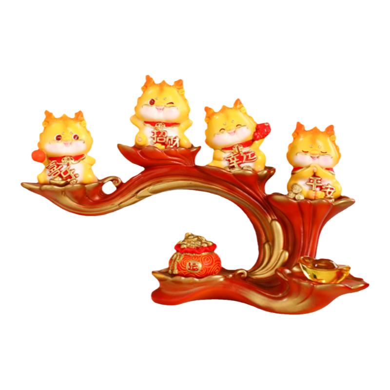 新年礼物中国风小龙人招财小摆件桌面吉祥物客厅家居电视柜装饰品