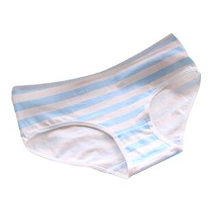 蓝白二次元条纹内裤女学生低腰日系带紧身棉可爱洛丽塔三角裤伪娘