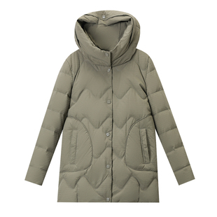 中年妈妈羽绒服女士中长款2025新款中老年洋气秋冬装小个子厚外套