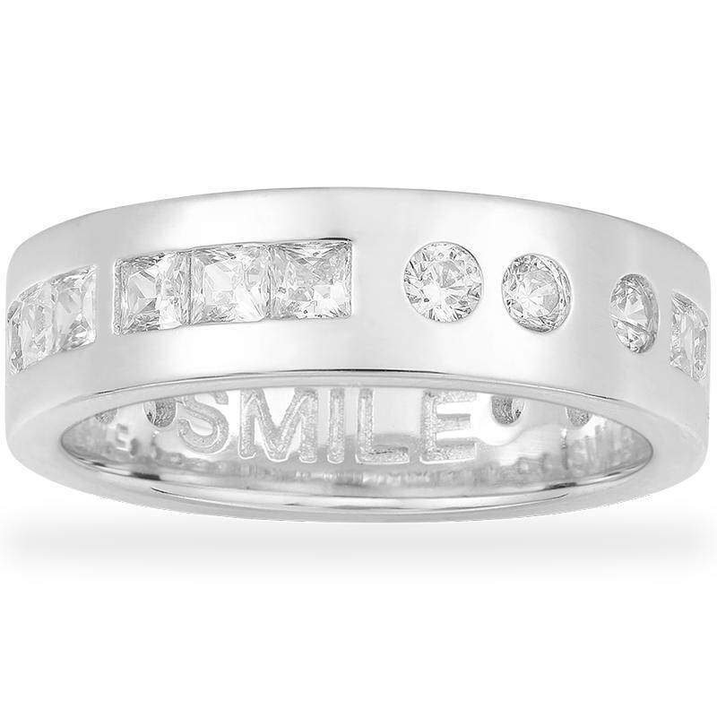 [周翊然同款]APM SMILE摩斯密码戒指男女生银白色戒指新年礼物