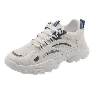 男鞋春季休闲运动男款跑步厚底内增高小白学生百搭高级感老爹潮鞋