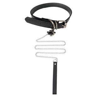 puppy小狗皮质项圈choker带牵引绳颈环小狗锁骨链k9可定制