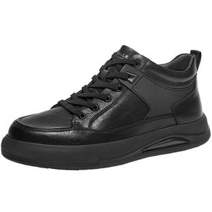 百丽男鞋休闲鞋男冬新商场同款高帮板鞋加绒保暖棉鞋D3M46DD4