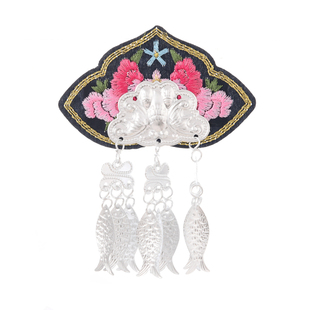 手工非遗苗绣磁吸冰箱贴贵州特色苗族民族风刺绣苗银文创纪念礼品