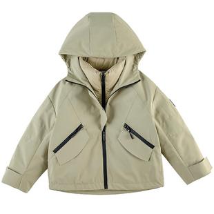 男童羽绒服外套秋冬装三合一可拆卸洋气25新款儿童白鸭绒