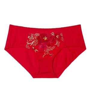 品牌正品内裤纯棉女结婚新娘本命年性感红色200斤大码中腰三角裤