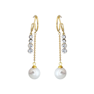 刘亦菲同款耳环2025年新款爆款女人味耳坠高级感长款珍珠耳钉耳饰