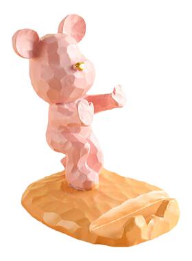 暴力熊手机支架懒人小摆件