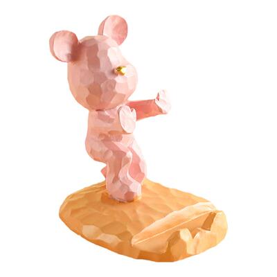 暴力熊手机支架懒人小摆件