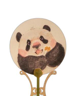 加厚成都纪念品国风卡通小圆扇