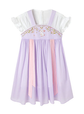 【汉服裙】全棉时代儿童连衣裙女童裙子新中式纯棉刺绣夏季裙装