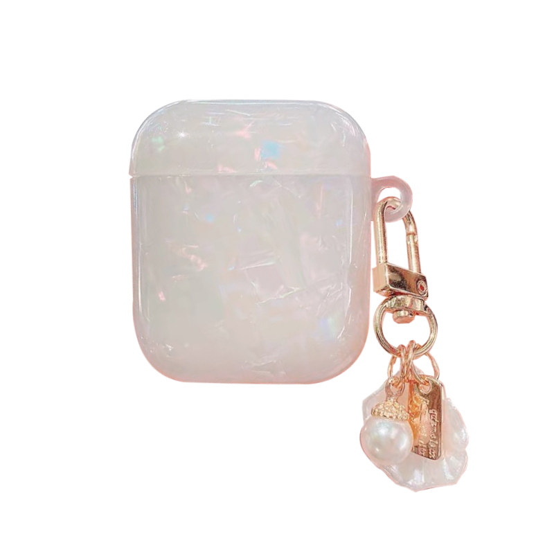 简约贝壳纹适用airpods4/3保护壳airpodspro2代耳机套苹果三代无线蓝牙耳机盒耳机壳airpods2少女软