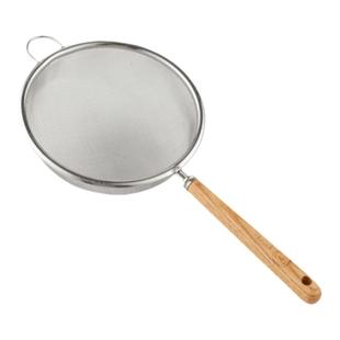 onlycook 304不锈钢木柄漏勺厨房过滤网筛面粉筛豆浆细网漏网笊篱