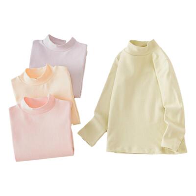 男童纯棉保暖秋衣T恤半高领儿童纯棉打底衫上衣宝宝长袖女宝秋衣