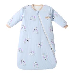 婴儿一体式中厚夹棉睡袋秋冬季春秋薄棉纯棉宝宝通用款防踢被神器
