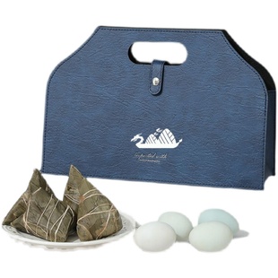 中秋月饼礼盒外包装盒皮质现货高档手提礼品盒空盒子可定制logo