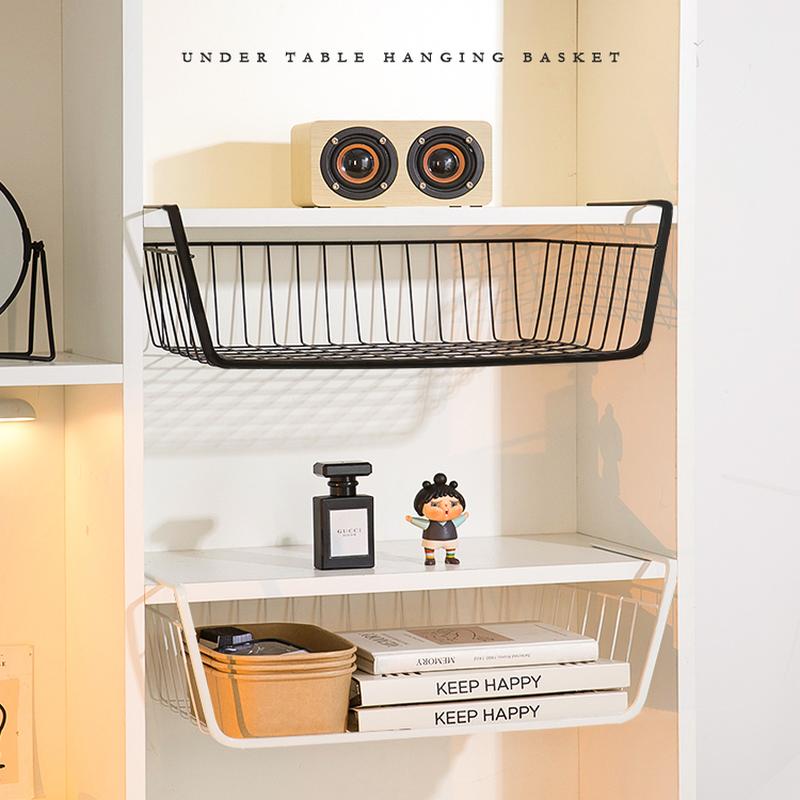 宿舍桌下抽屉收纳盒整理书桌置物架零食筐内衣杂物学生书本挂篮