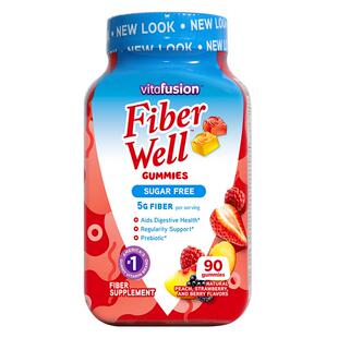 美国vitafusion膳食果蔬纤维肠胃营养软糖代餐90粒/瓶维生素肠道