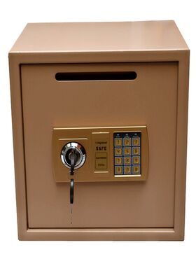 收银保险箱投币式双锁门投顶投