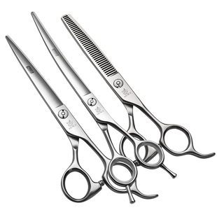 玄鸟专业宠物剪刀 直剪弯剪牙剪 狗狗贵宾泰迪比熊美容修毛剪套装